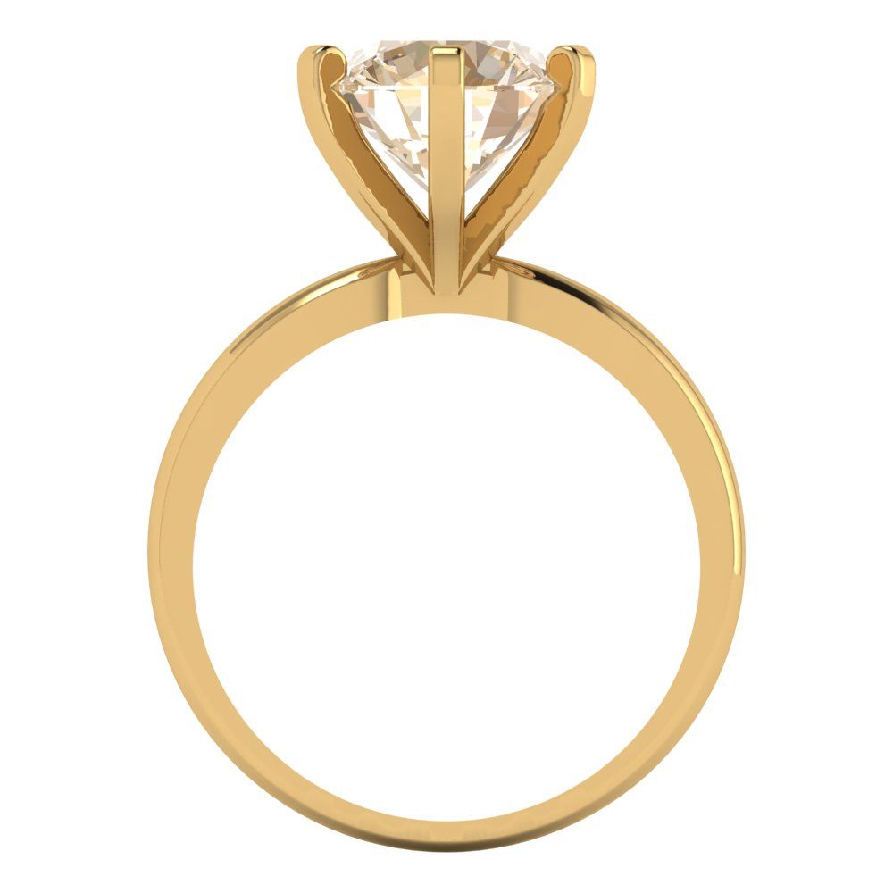 3 cttw Natural Morganite Solitaire  Engagement Ring - Solid Gold (Round Cut,9mm)