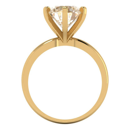 3 cttw Natural Morganite Solitaire  Engagement Ring - Solid Gold (Round Cut,9mm)