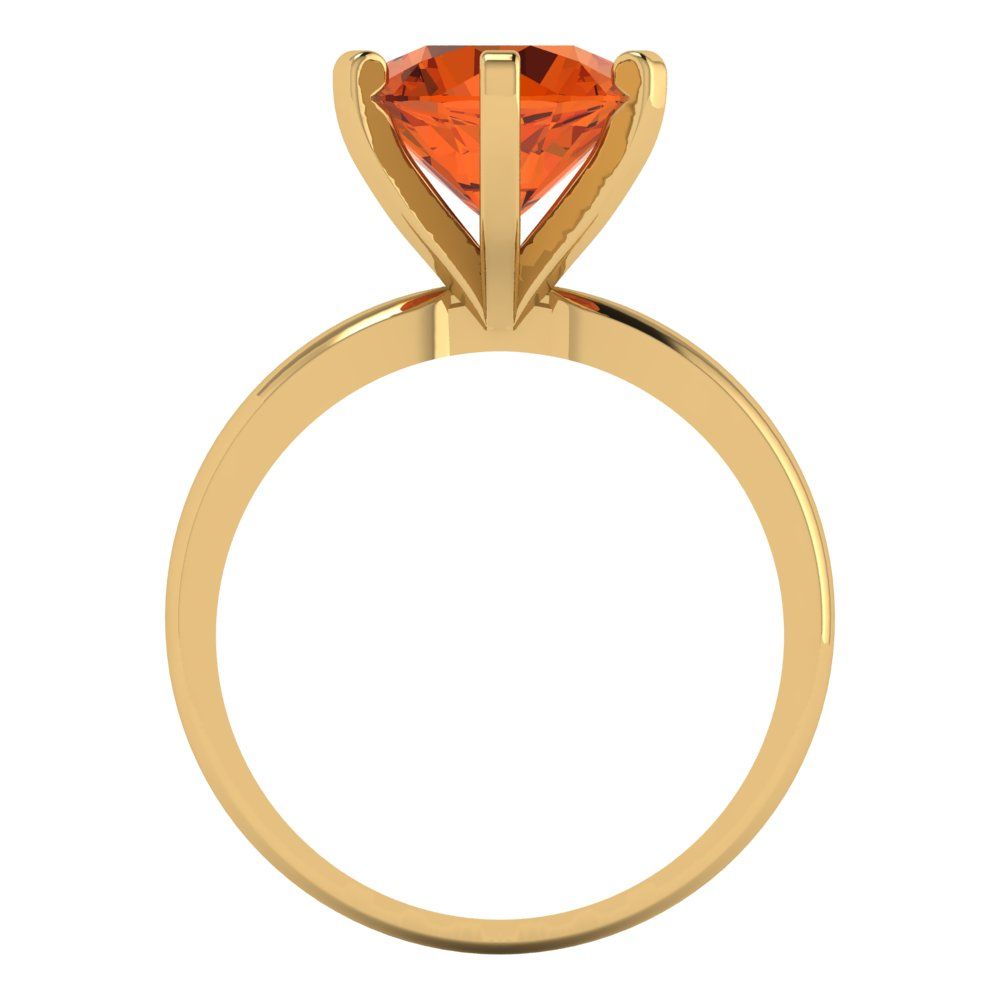 3 cttw Simulated Pink Tourmaline Solitaire  Engagement Ring - Solid Gold (Round Cut,9mm)