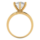 3 ct Brilliant Round Cut Natural Diamond Stone Clarity SI1-2 Color G-H Yellow Gold Solitaire Ring