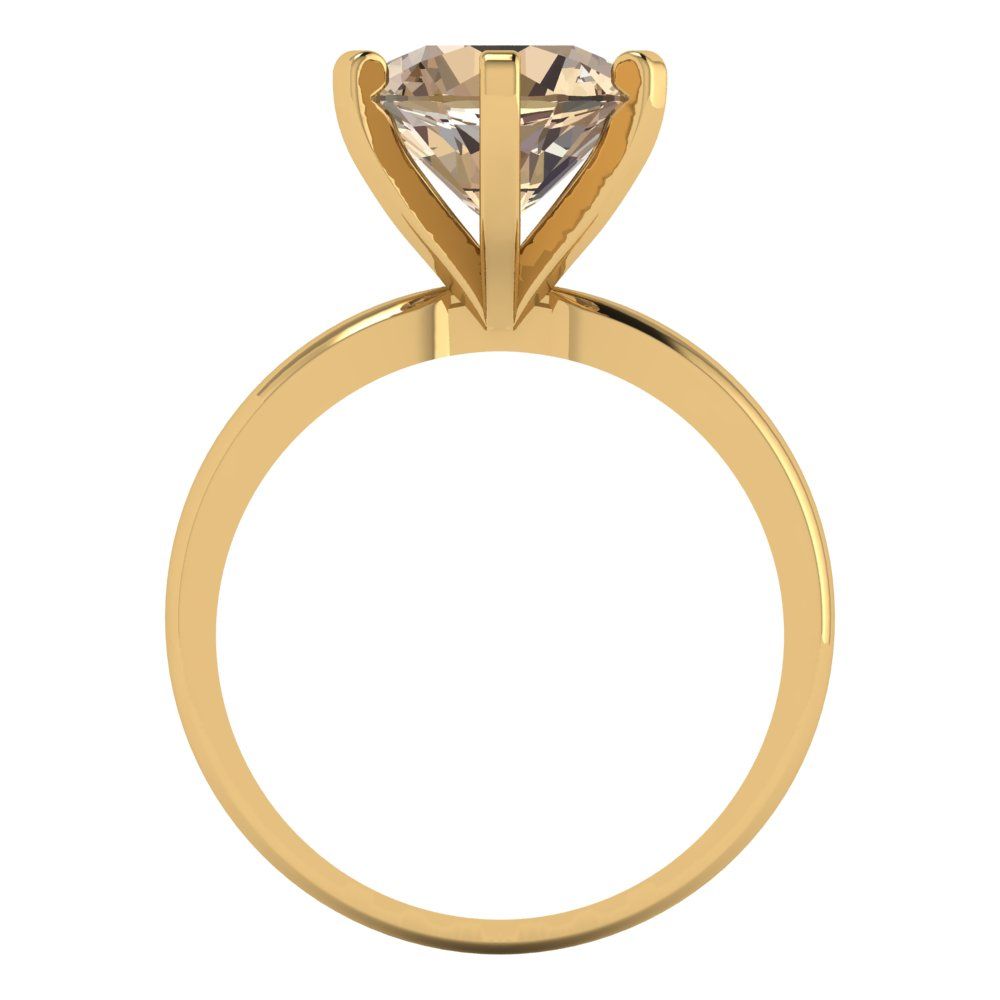 3 cttw Yellow Moissanite Solitaire  Engagement Ring - Solid Gold (Round Cut,9mm)