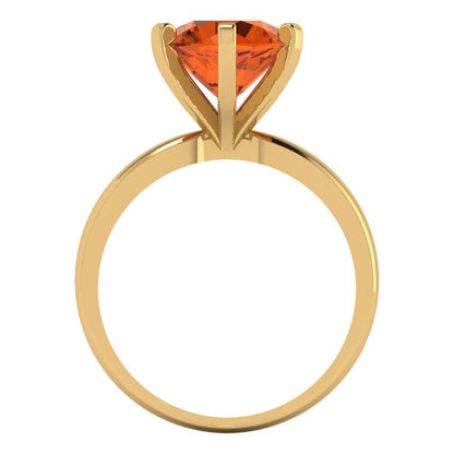 3 cttw Simulated Ruby Solitaire  Engagement Ring - Solid Gold (Round Cut,9mm)