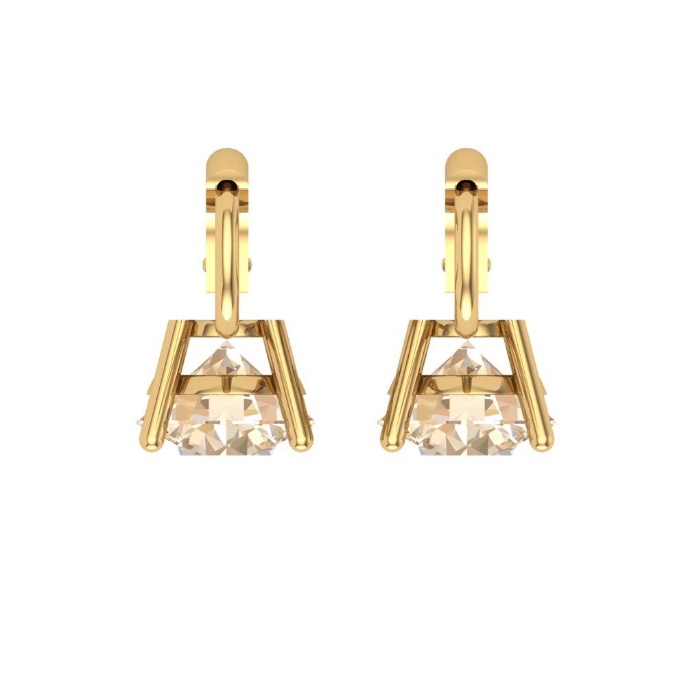 4 ctw Morganite Drop Dangle Earrings | 8.0mm Round Cut White Gold Lever Back | February Birthstone