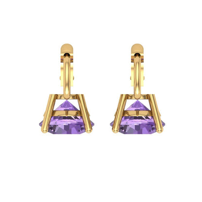 4 ctw Alexandrite Drop Dangle Earrings | 8.0mm Round Cut White Gold Lever Back | June Birthstone