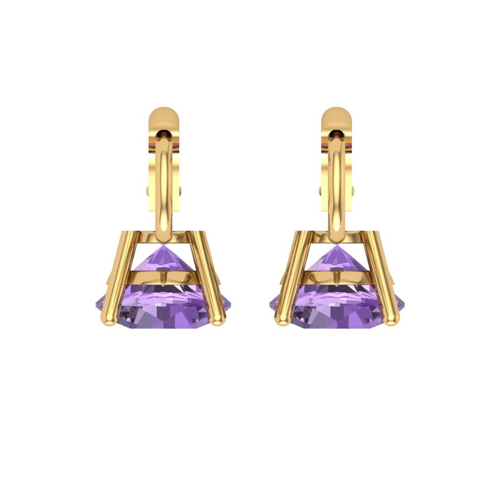 4cttw Alexandrite Gold-Plated 925 Silver Lever Back Drop Dangle Earrings
