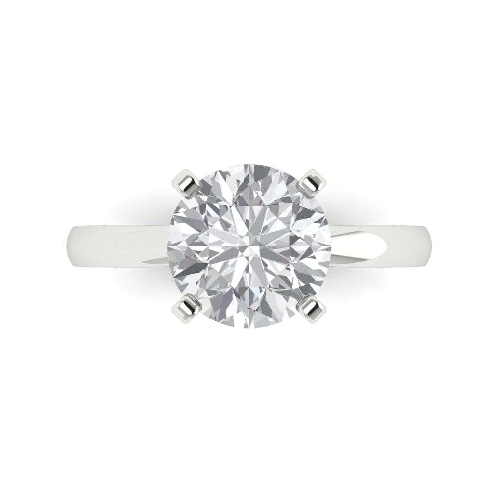 3 cttw Certified Moissanite Solitaire  Engagement Ring - Solid Gold (VVS1, D-F,Round Cut,9mm)