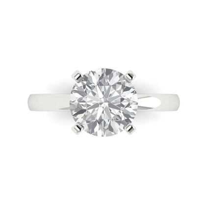 3 cttw Certified Moissanite Solitaire  Engagement Ring - Solid Gold (VVS1, D-F,Round Cut,9mm)