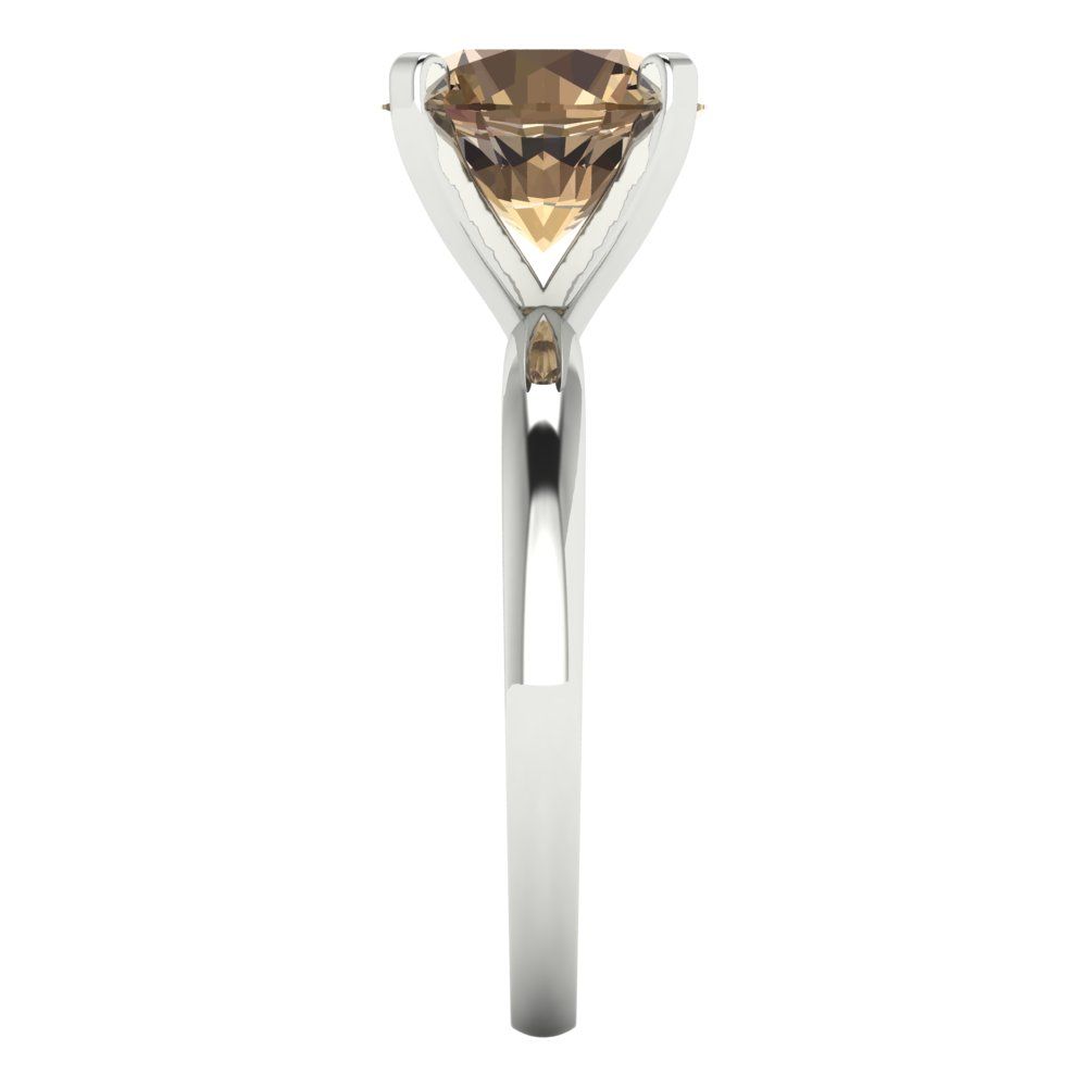 3 cttw Zirconia Simulated Champagne Diamond Solitaire  Engagement Ring - Solid Gold (VVS1, Round Cut,9mm)