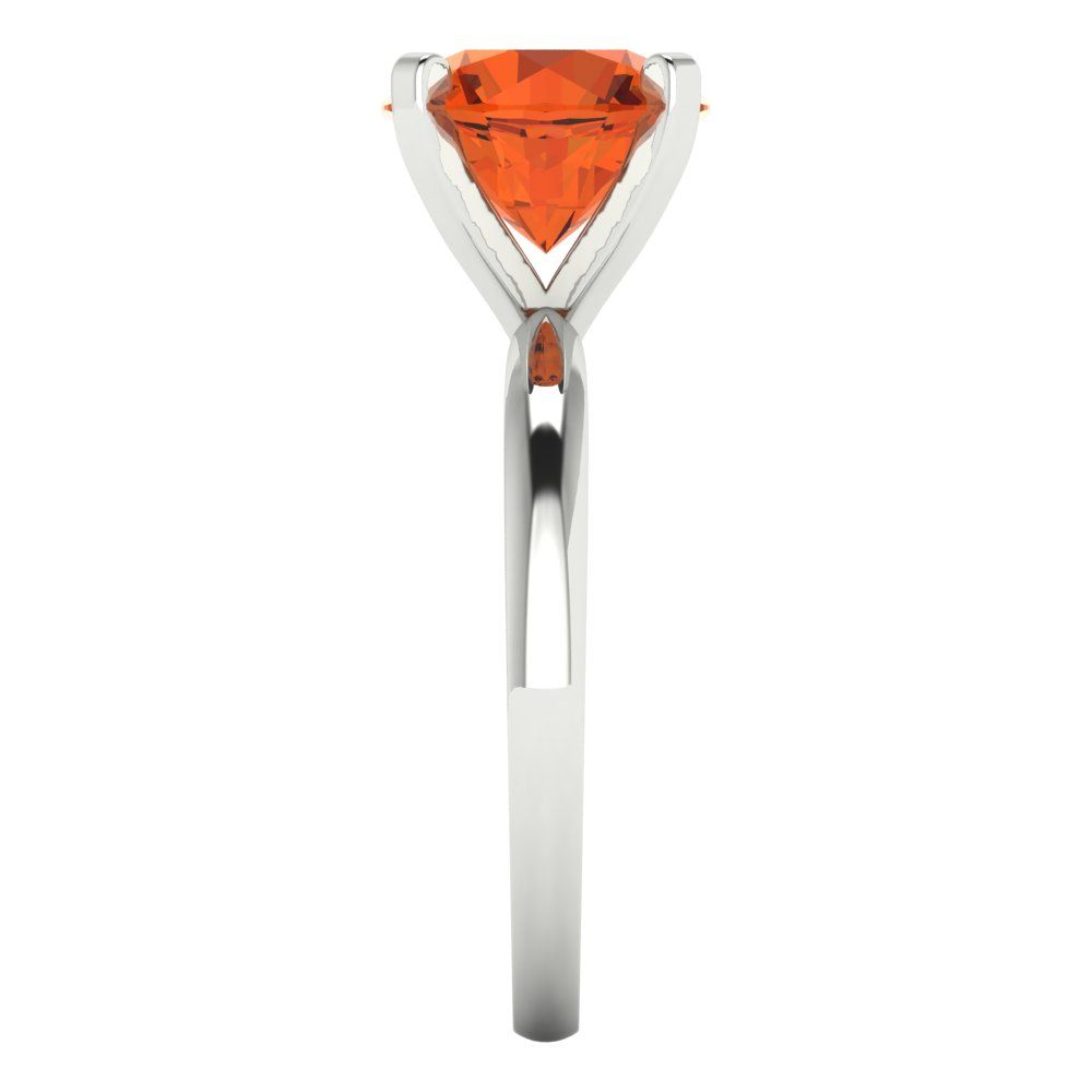 3 cttw Zirconia Simulated Red Diamond Solitaire  Engagement Ring - Solid Gold (VVS1, Round Cut,9mm)