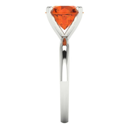 3 cttw Zirconia Simulated Red Diamond Solitaire  Engagement Ring - Solid Gold (VVS1, Round Cut,9mm)