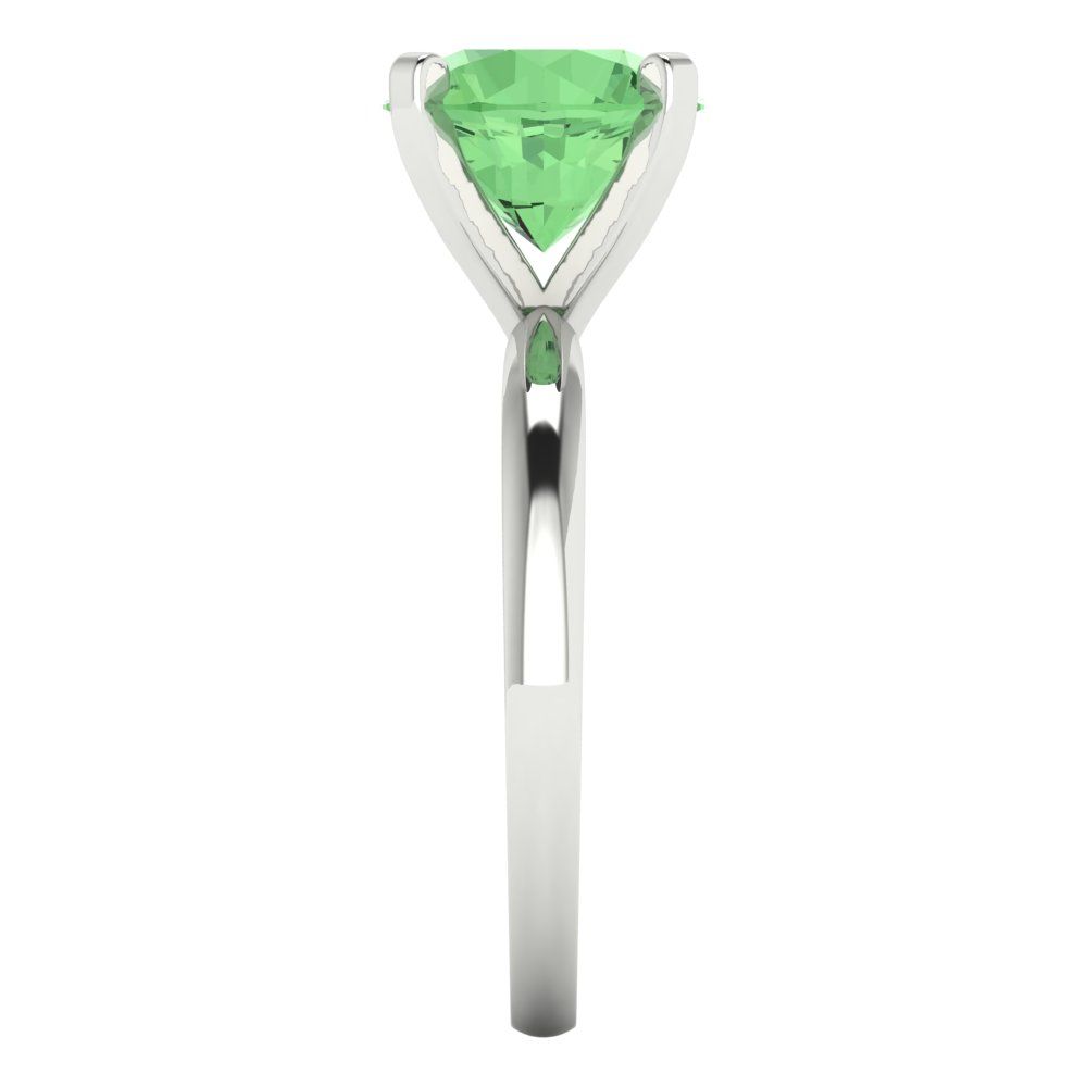 3 cttw Zirconia Simulated Green Diamond Solitaire  Engagement Ring - Solid Gold (VVS1, Round Cut,9mm)