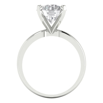 3 cttw White Sapphire Solitaire  Engagement Ring - Solid Gold (Round Cut,9mm)