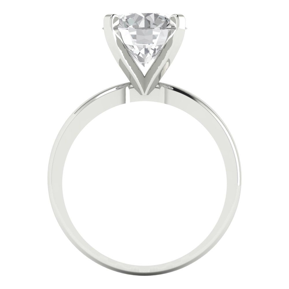 3 cttw Certified Moissanite Solitaire  Engagement Ring - Solid Gold (VVS1, D-F,Round Cut,9mm)