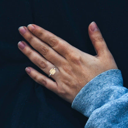 3 cttw Natural Morganite Solitaire  Engagement Ring - Solid Gold (Round Cut,9mm)