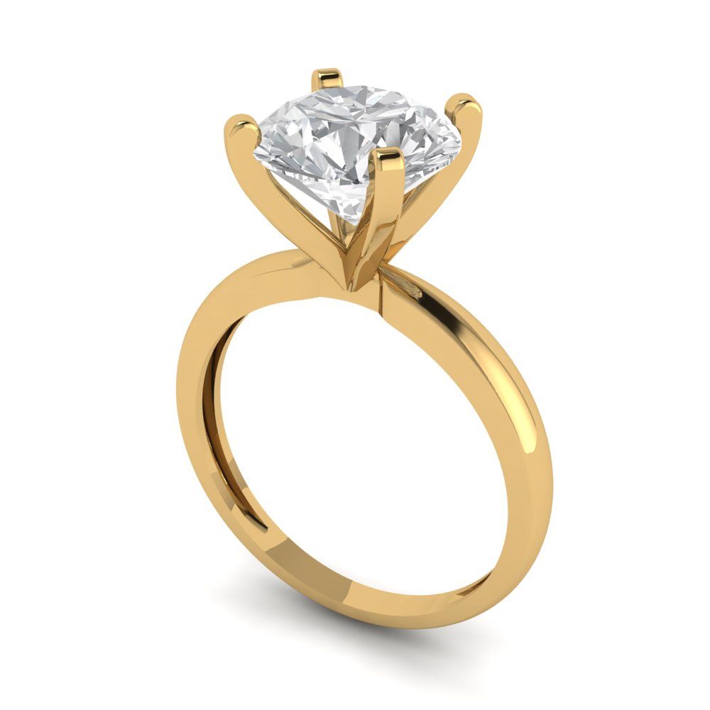 3 cttw Certified Moissanite Solitaire  Engagement Ring - Solid Gold (VVS1, D-F,Round Cut,9mm)