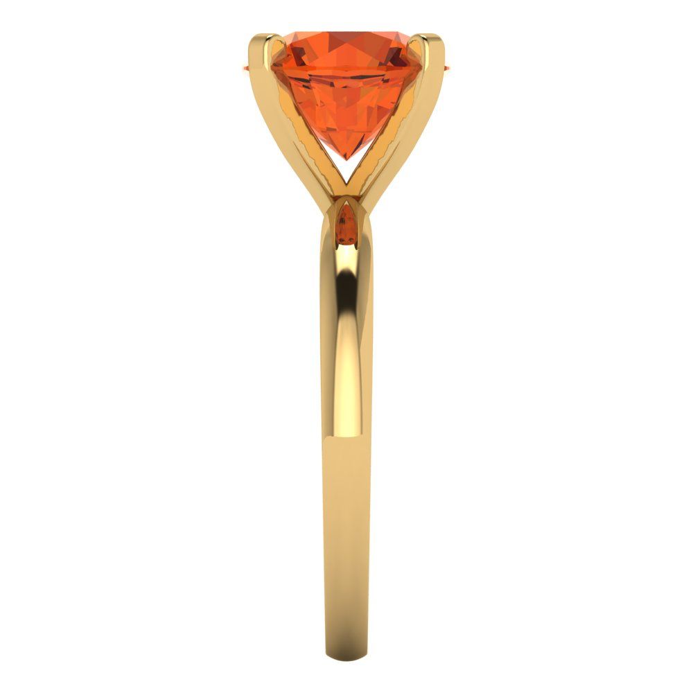 3 cttw Zirconia Simulated Red Diamond Solitaire  Engagement Ring - Solid Gold (VVS1, Round Cut,9mm)