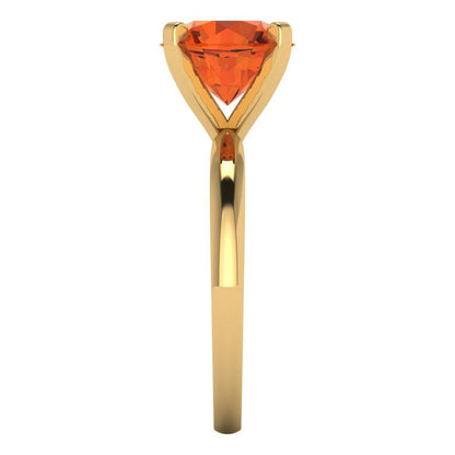 3 cttw Zirconia Simulated Red Diamond Solitaire  Engagement Ring - Solid Gold (VVS1, Round Cut,9mm)