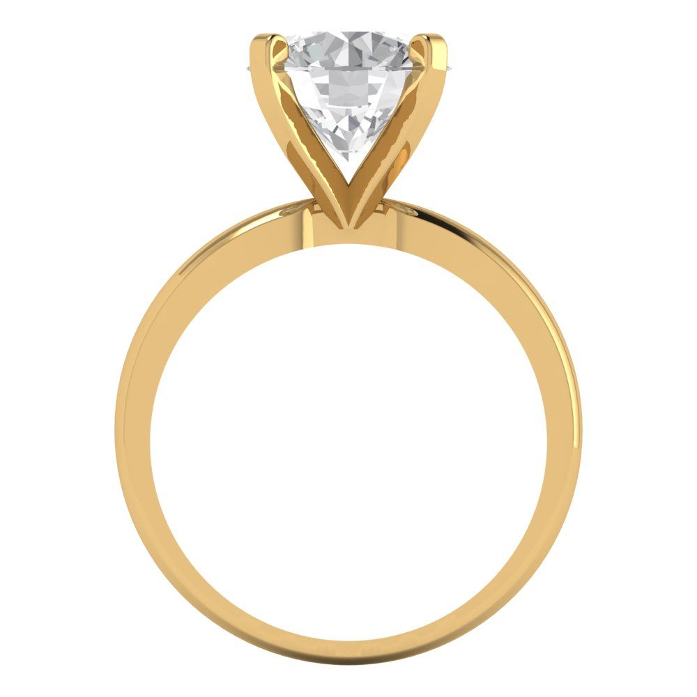 3 cttw Certified Moissanite Solitaire  Engagement Ring - Solid Gold (VVS1, D-F,Round Cut,9mm)