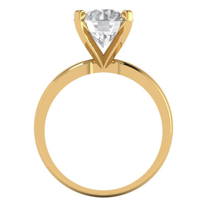 3 cttw Certified Moissanite Solitaire  Engagement Ring - Solid Gold (VVS1, D-F,Round Cut,9mm)