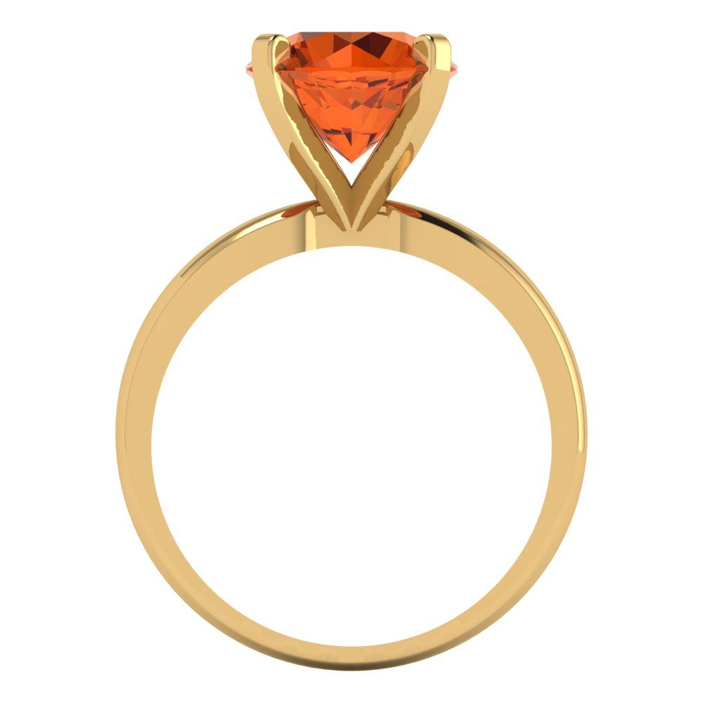 3 cttw Zirconia Simulated Red Diamond Solitaire  Engagement Ring - Solid Gold (VVS1, Round Cut,9mm)