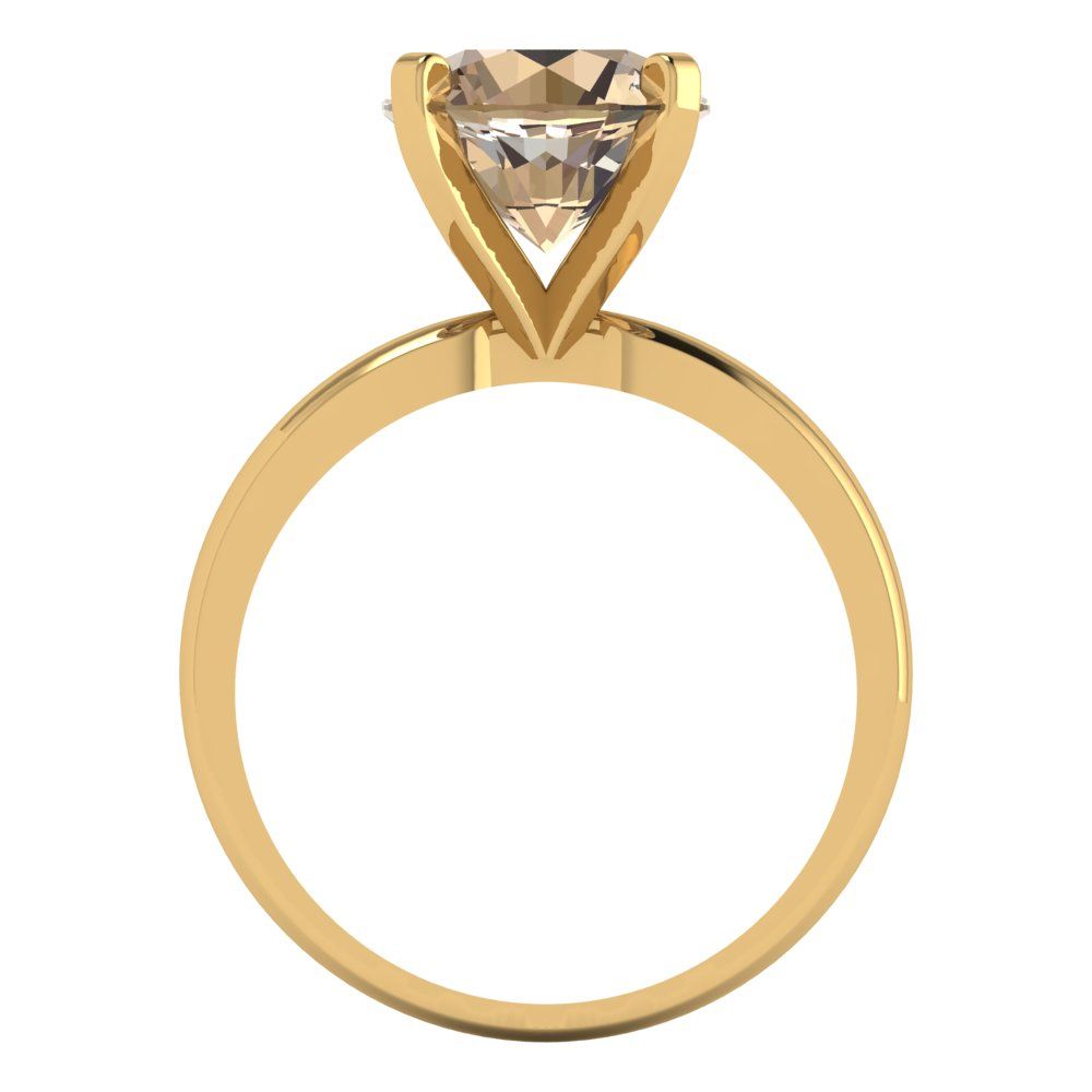 3 cttw Yellow Moissanite Solitaire  Engagement Ring - Solid Gold (Round Cut,9mm)