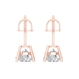 3 ct Brilliant Round Cut Solitaire Studs Natural Diamond Stone Clarity SI1-2 Color G-H Rose Gold Earrings Screw back