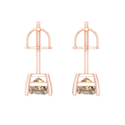 1 ctw Yellow Moissanite Studs Earrings | 4.5mm Princess Cut White Gold Screw back | April Birthstone
