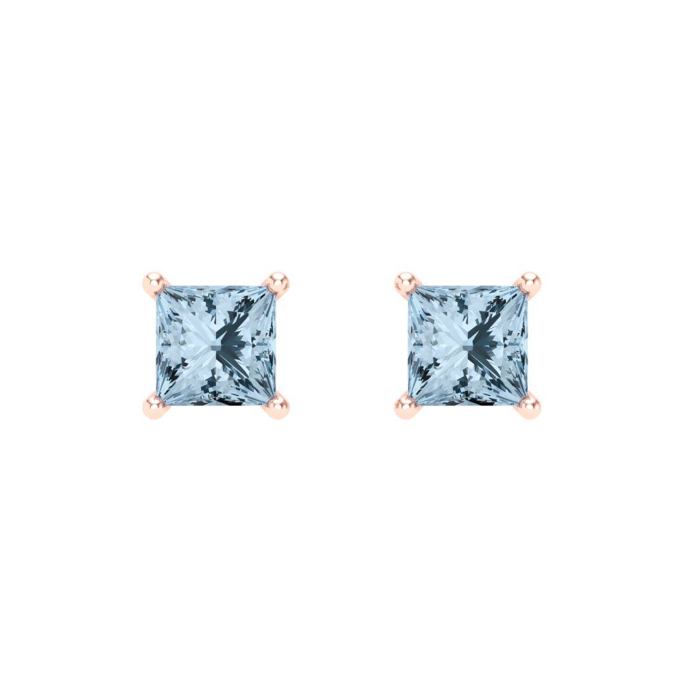 0.5cttw Aquamarine Gold-Plated 925 Silver Screw Back Stud Earrings