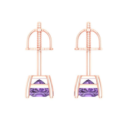 0.5cttw Alexandrite Gold-Plated 925 Silver Screw Back Stud Earrings