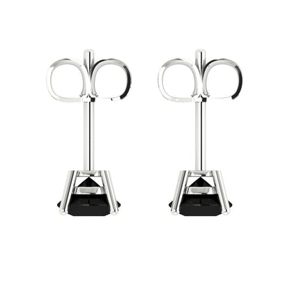1 ctw Onyx Studs Earrings | 5.0mm Round Cut White Gold Push Back | July Birthstone