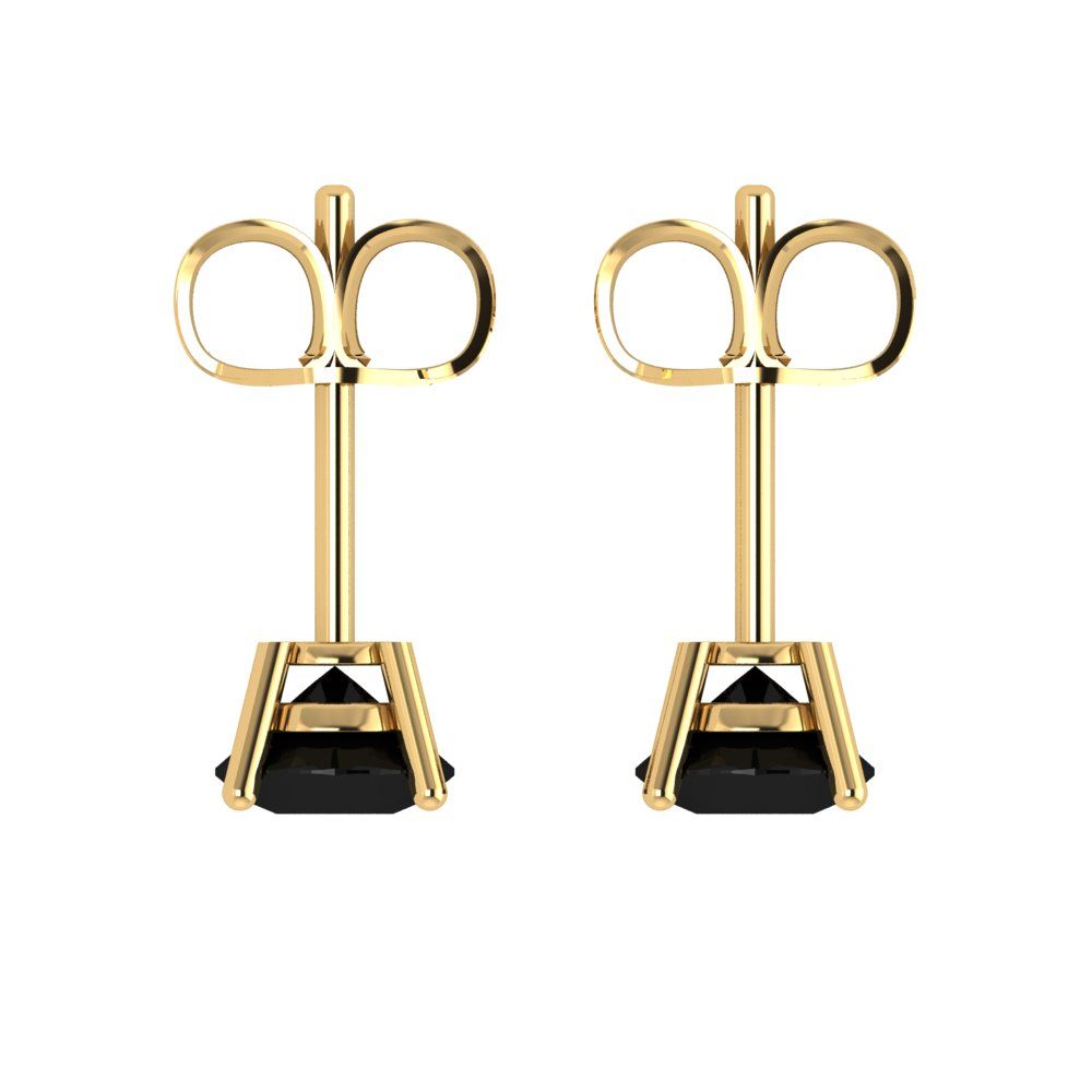 1 ctw Onyx Studs Earrings | 5.0mm Round Cut White Gold Push Back | July Birthstone