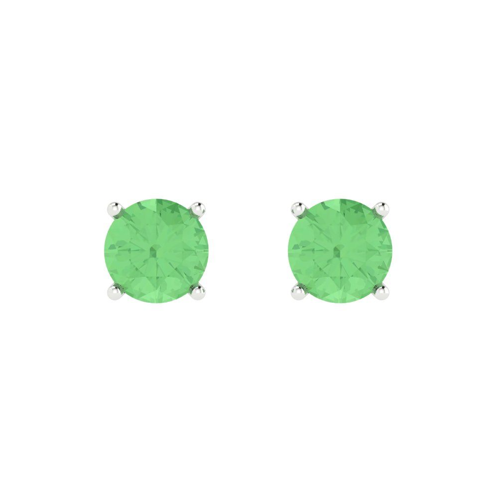 1.5cttw Round Cut Simulated Green Diamond Gold-Plated 925 Silver  Push Back Stud Earrings