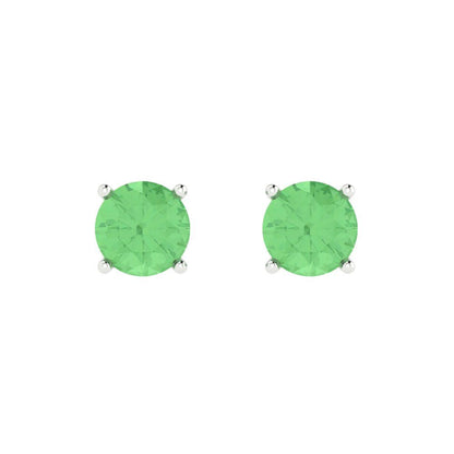 1.5cttw Round Cut Simulated Green Diamond Gold-Plated 925 Silver  Push Back Stud Earrings