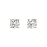 1.5 ct Brilliant Round Cut Solitaire Studs Moissanite Stone Yellow Gold Earrings Push Back