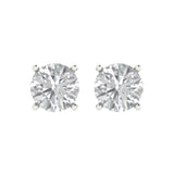 3 ct Brilliant Round Cut Solitaire Studs Moissanite Stone White Gold Earrings Push Back