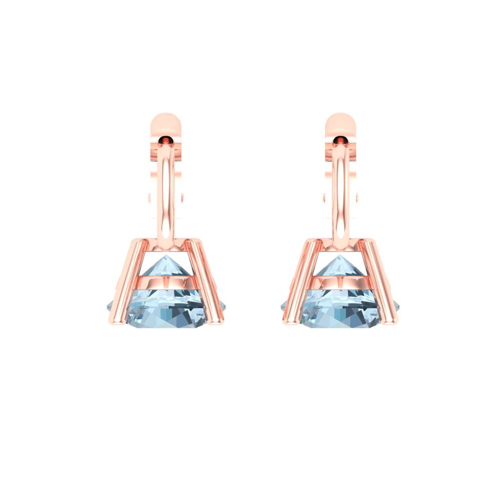 1cttw Aquamarine Gold-Plated 925 Silver Lever Back Drop Dangle Earrings