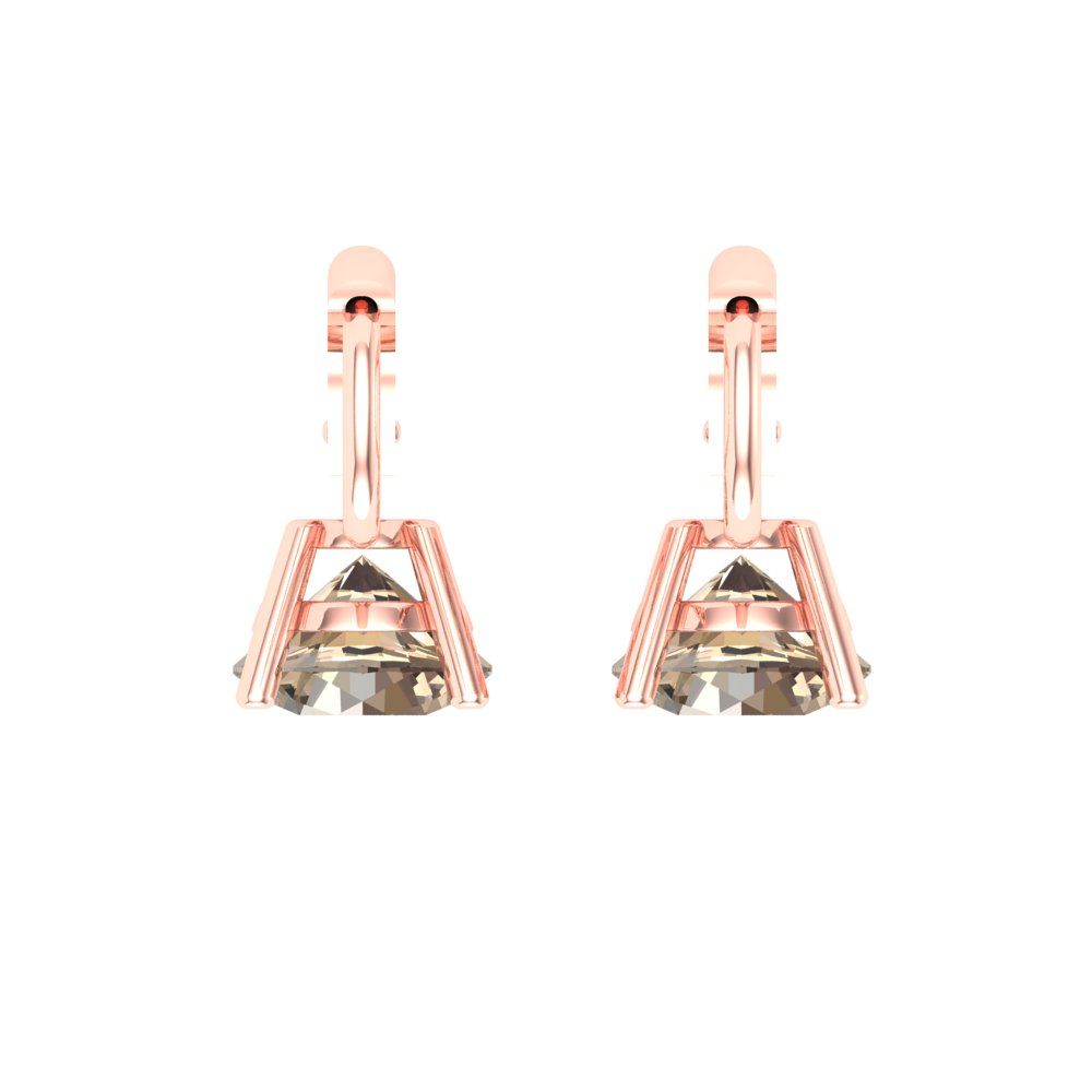 2 ctw Yellow Moissanite Drop Dangle Earrings | 6.5mm Round Cut White Gold Lever Back | April Birthstone