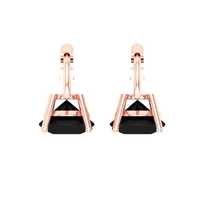 3 ctw Onyx Drop Dangle Earrings | 7.5mm Round Cut White Gold Lever Back | July Birthstone