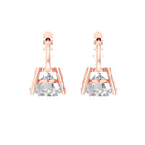 3 ct Brilliant Round Cut Drop Dangle Natural Diamond Stone Clarity SI1-2 Color G-H Rose Gold Earrings Lever Back