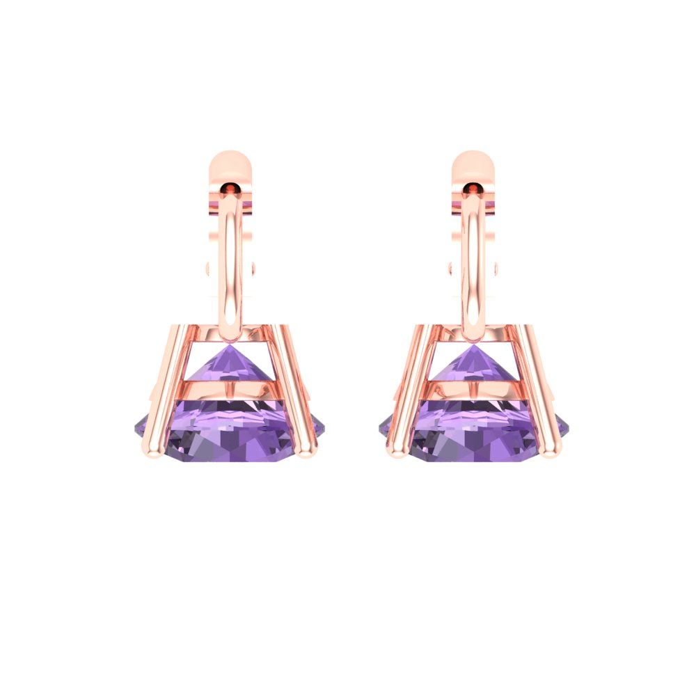 3cttw Alexandrite Gold-Plated 925 Silver Lever Back Drop Dangle Earrings