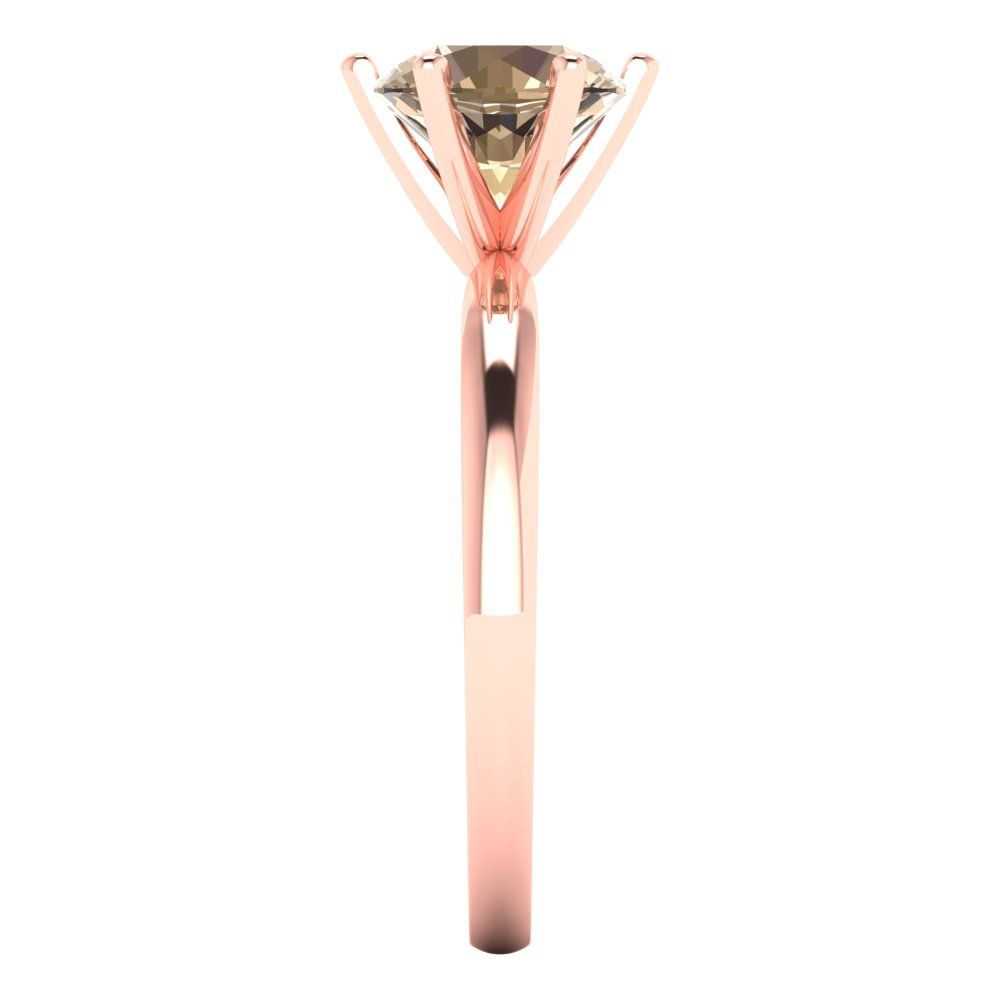 1.5 cttw Yellow Moissanite Solitaire  Engagement Ring - Solid Gold (Round Cut,7.5mm)