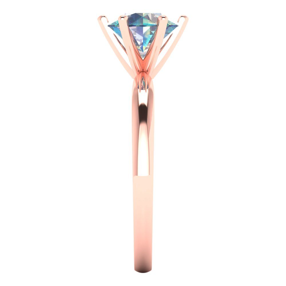 1.5 cttw Blue Moissanite Solitaire  Engagement Ring - Solid Gold (Round Cut,7.5mm)