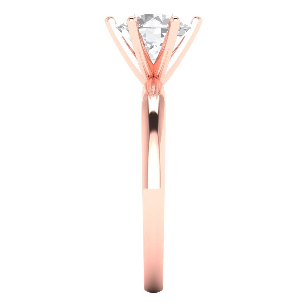 1.5 cttw Zirconia Simulated Diamond Solitaire  Engagement Ring - Solid Gold (VVS1, Round Cut,7.5mm)