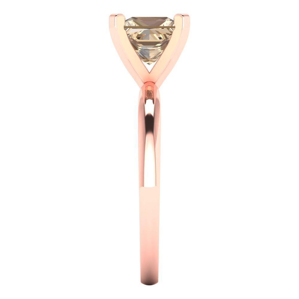 1.5 cttw Yellow Moissanite Solitaire  Engagement Ring - Solid Gold (Princess Cut,6.5mm)