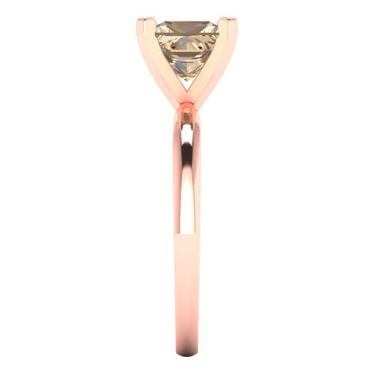 1.5 cttw Yellow Moissanite Solitaire  Engagement Ring - Solid Gold (Princess Cut,6.5mm)