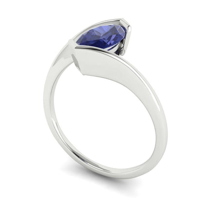 1 cttw Simulated Tanzanite Solitaire  Engagement Ring - Solid Gold (Marquise Cut,10x8mm )