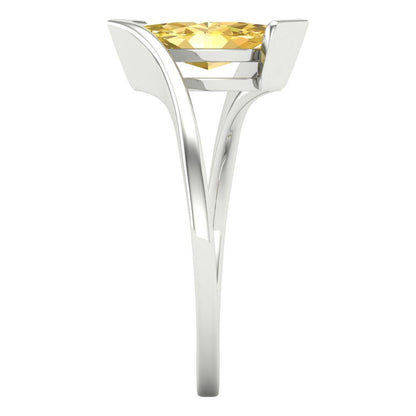 1 cttw Zirconia Simulated Yellow Diamond Solitaire  Engagement Ring - Solid Gold (VVS1, Marquise Cut,10x8mm )