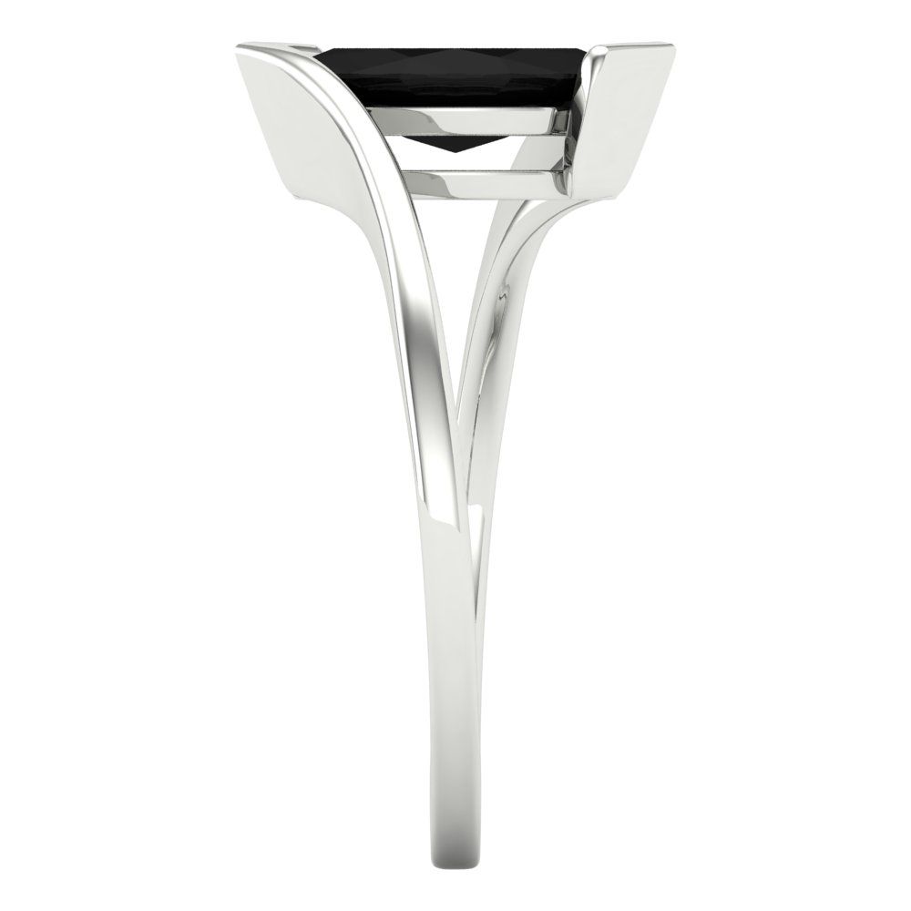 1 cttw Natural Onyx Solitaire  Engagement Ring - Solid White Gold (VVS1, Marquise Cut,10x8mm )