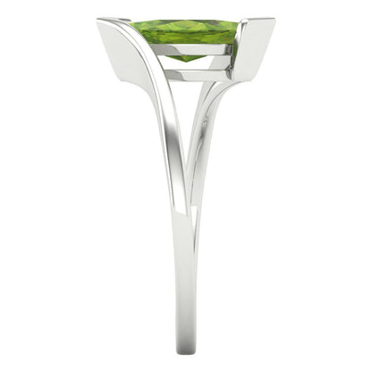 1 cttw Natural Peridot Solitaire  Engagement Ring - Solid Gold (Marquise Cut,10x8mm )
