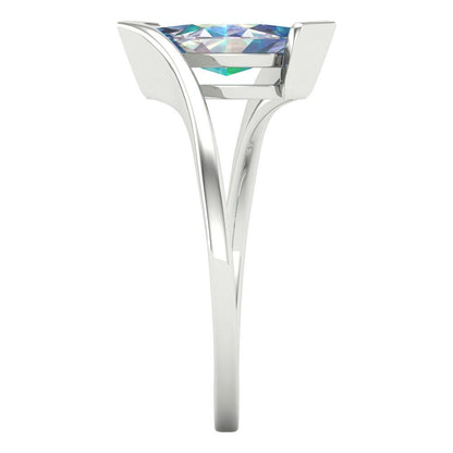 1 cttw Blue Moissanite Solitaire  Engagement Ring - Solid Gold (Marquise Cut,10x8mm )
